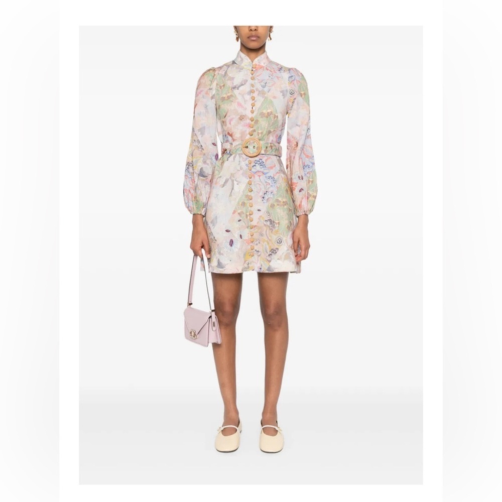 Zimmermann Illustration Belted Mini Dress
